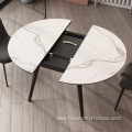 Dining Room Convertible Rock Slab Extendable Dining Table